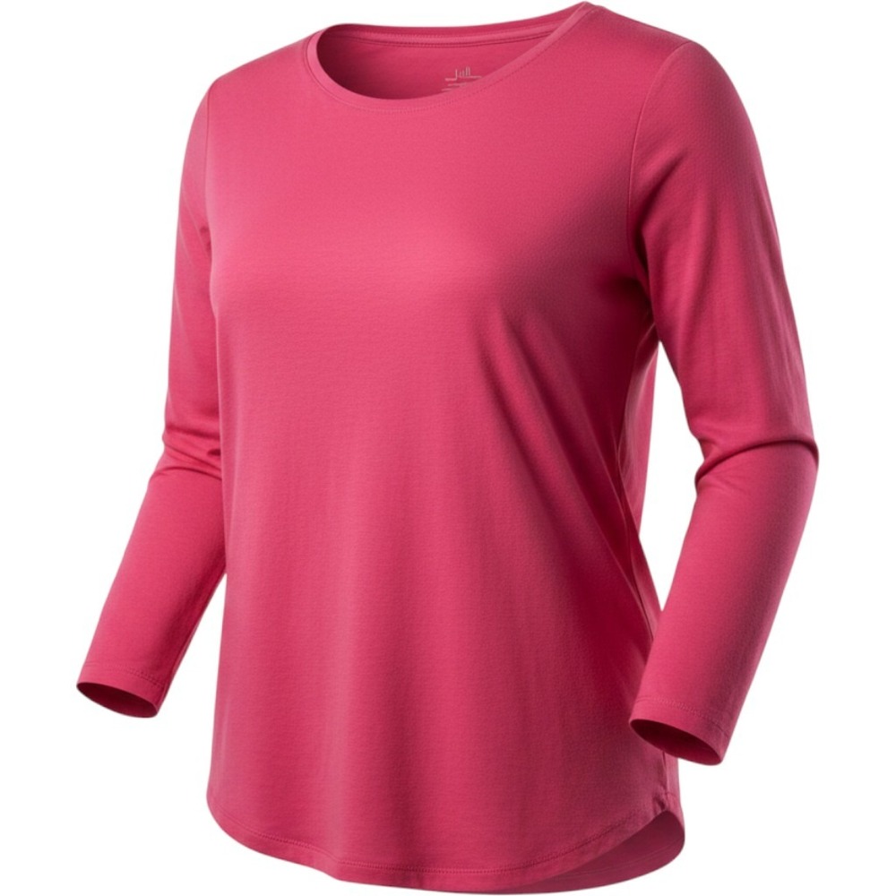 J. Jill Perfect Pima 3/4 Sleeve Scoop Neck Tee Raspberry Pink‎ Cotton Top M